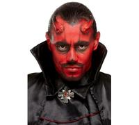 Smiffy's Maquillage effets spéciaux Aqua – Kit diable rouge/noir avec cornes, éponge et applicateur