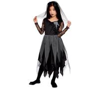 Smiffys Mariée du cimetière, Noir, Robe et serre-tête à voile Halloween
