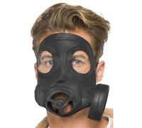 Smiffys Masque à gaz, noir, latex