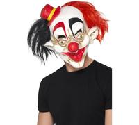 Smiffys Masque clown bizarre, Noir et rouge, Latex, recouvre la tête Halloween
