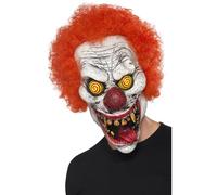 Smiffy's Masque Clown tordu en latex rouge, recouvre la tête – Halloween, Carnaval