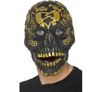Smiffys Masque de bal masqué Deluxe tête de mort, Or, Mousse latex