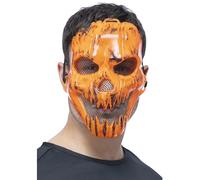 Smiffys Masque de citrouille sur élastique, accessoire de déguisement d'Halloween, masques de citrouille