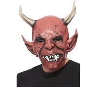 Smiffy's Masque de démon diable pour homme avec cornes en latex sur carte de présentation