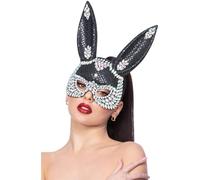 masque lapin sequins noirs bijoux adulte - smiffys 53010 Noir