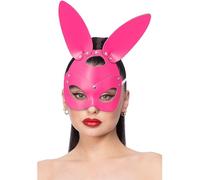Smiffy's Masque de lapin en simili cuir avec boucle – Rose – Halloween
