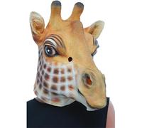 Smiffys Masque en latex de girafe, Marron, Couvre entièrement la tête