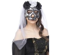 Smiffys - Masque et voile "Skull Bride" - Femme SM1979 (Taille unique) (Gris/Noir)