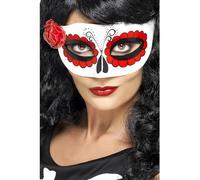 Smiffys Masque jour des morts mexicain, avec rose Halloween