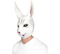 Smiffys Masque lapin, Blanc, Masque couvrant toute la tête, latex Halloween