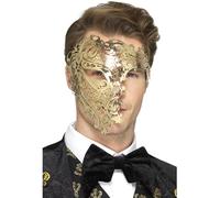 Smiffys Masque métal en filigrane Deluxe, fantôme, Or