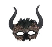 Smiffys Masque pour les yeux en plumes de diable, avec cornes