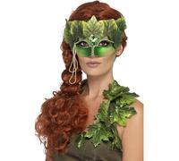 Smiffy's Masque pour les yeux Nymphe des Forêts avec feuilles en tissu et bijoux Halloween Carnaval