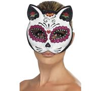 Smiffys Masque scintillant chat Sugar Skull Halloween