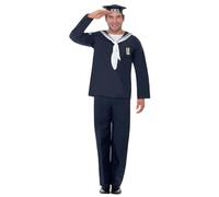 Smiffy's Déguisement Matelot de la marine – chapeau, haut et pantalon inclus – Halloween