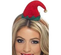 Mini Elf Hat Sur Bandeau Rouge