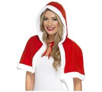 Smiffys Mini cape de Mère Noël, Rouge