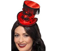 Smiffys Mini chapeau de Monsieur Loyal, Rouge, sur le serre-tête