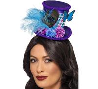 Smiffys Mini chapeau du Chapelier Fou, Multicolore, sur le serre-tête Halloween
