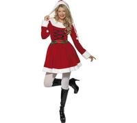 Smiffys Miss Santa Costume, Red (Size L)