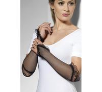 Smiffys Mitaines en résille noirs, avec dentelle Halloween