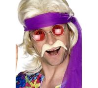 Smiffys Moustache des années 70, blonde, autoadhésive