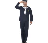 Smiffy's Déguisement Matelot de la marine – chapeau, haut et pantalon inclus – Halloween