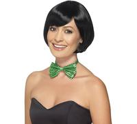 Smiffys Nœud papillon pailleté, Vert