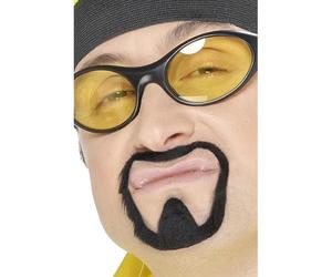 Smiffys Panoplie bouc et moustache guerrier urbain, noir, autoadhésive Halloween