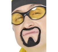 Smiffys Panoplie bouc et moustache guerrier urbain, noir, autoadhésive Halloween