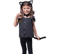 Smiffys Panoplie chat pour enfant, noire, avec oreilles, queue et nœud papillon