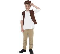 Smiffy's Déguisement Gamin victorien (Gavroche) avec gilet et casquette Marron 7-9 ans