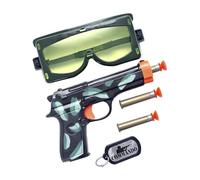 Smiffys Panoplie de militaire, avec arme, balles, lunettes et plaque d'identité Halloween, Carnaval