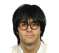 Smiffys Panoplie d'écolier, noire, avec perruque et lunettes Halloween