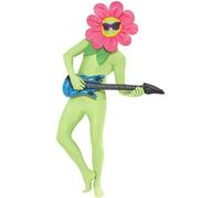 Smiffys Panoplie fleur dansante, vert, coiffe avec lunettes et guitare gonflable