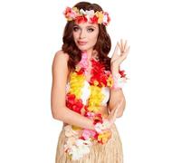 Smiffys Panoplie hawaïenne, Deluxe, multi couleurs, avec guirlande, bandeau et bracelet Halloween