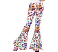 Smiffys Pantalon à pattes d’éléphant cool années 60, femme, multicolore Halloween