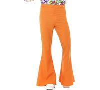Smiffys Pantalon pattes d’éléphant années 60, orange, homme