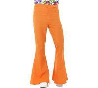 Smiffys Pantalons Évasés Orange 60s 70s Polyester Déguisement Homme