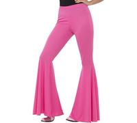 Smiffys Pantalons pattes d’éléphant, rose, femme