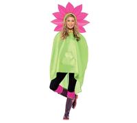 Smiffys Flower Party Poncho, Green
