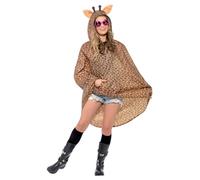Smiffys Party Poncho Girafe, avec le sac de Cordon
