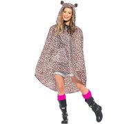 Smiffy's Poncho de fête Léopard imprimé avec sac de cordon