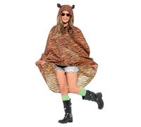 Smiffys Party Poncho Tigre, avec le sac de Cordon Halloween