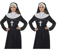 Smiffys Pendentif Croix ornée, Argent, avec Fil Noir Halloween (Lot de 2)