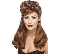 Smiffys - Perruque "40s" pour femme SM659 (Taille unique) (Brun rouge)