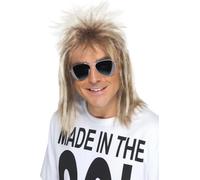 Smiffys - Perruque "80s Mullet" pour homme SM495 (Taille unique) (Blond cendré)