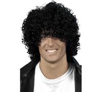 Smiffys Perruque afro effet mouillé, noire, bouclée Halloween, Carnaval