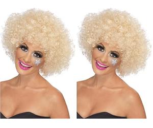 Smiffys Perruque afro funky des années 70, blonde, 120g Halloween (Lot de 2)