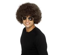 Smiffys Perruque afro funky des années 70, brune, 120g